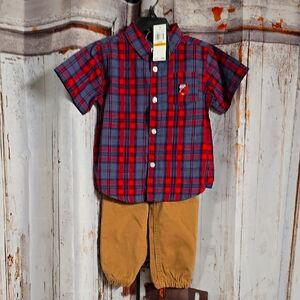Plaid Red and Blue Kids Shirt